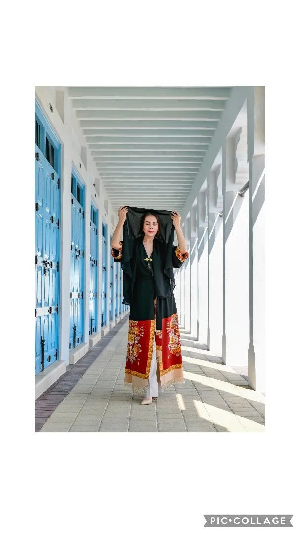 Silk Midern Abaya " Japanest Garden"