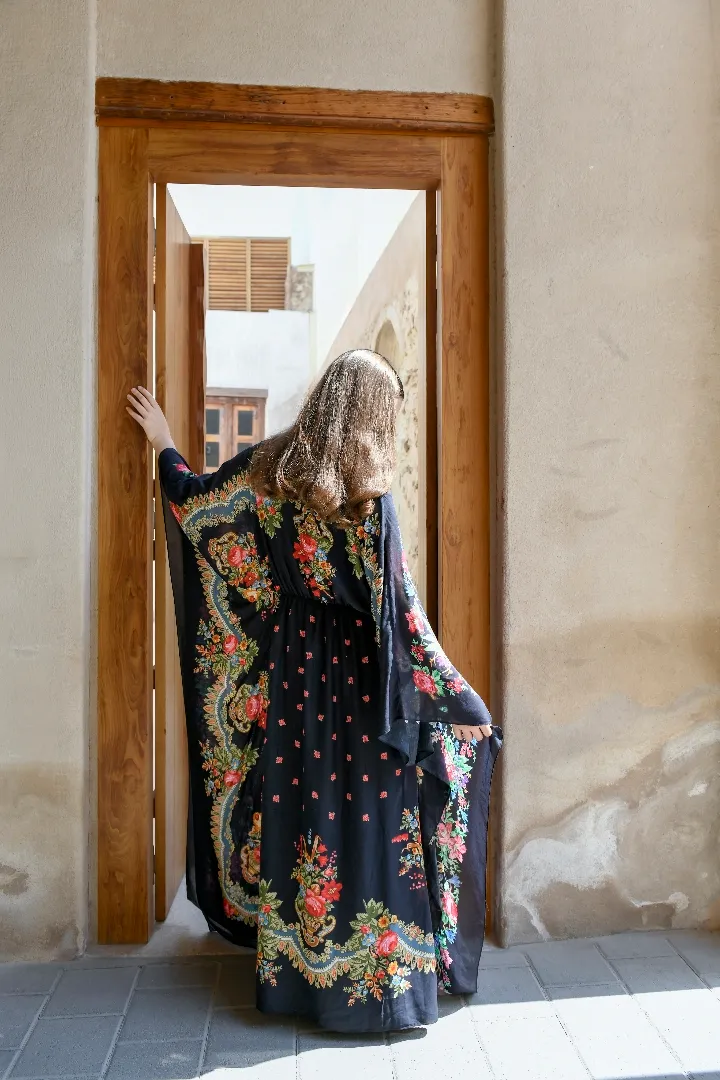 Kaftan Floral black