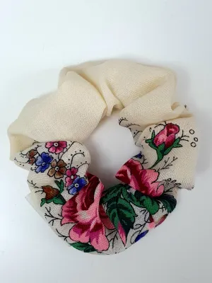 White Woolen Scrunchie