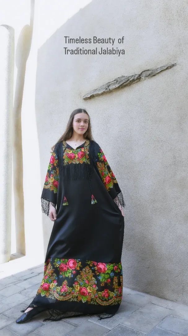 Jalabiya - Black Floral